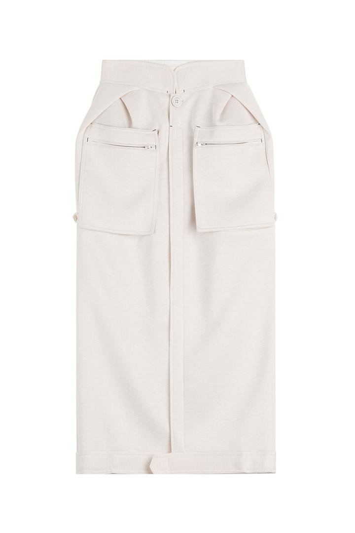 Maison Margiela Maison Margiela Midi Skirt With Patch Pockets - White