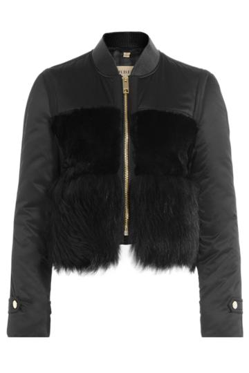 Burberry Brit Burberry Brit Jacket With Rabbit Fur - Black