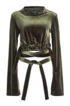 Y/project Y/project Hooded Velvet Cropped Top