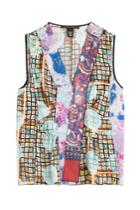 Marc Jacobs Marc Jacobs Printed Silk Sleeveless Blouse With Tulle - Multicolored