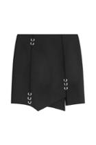 Mugler Mugler Asymmetric Virgin Wool Mini Skirt - Black