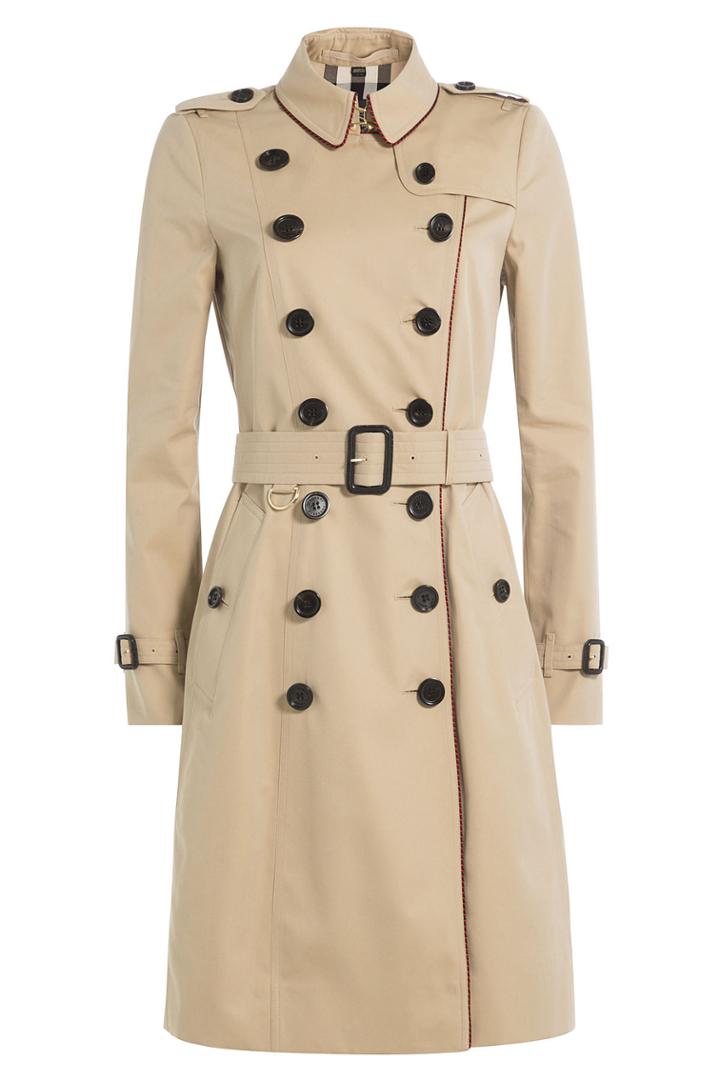 Burberry London Burberry London Cotton Trench Coat With Contrast Piping - Beige