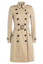 Burberry London Burberry London Cotton Trench Coat With Contrast Piping - Beige