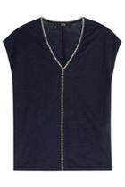Steffen Schraut Steffen Schraut Jewel Embellished Knit Linen Shell - Blue