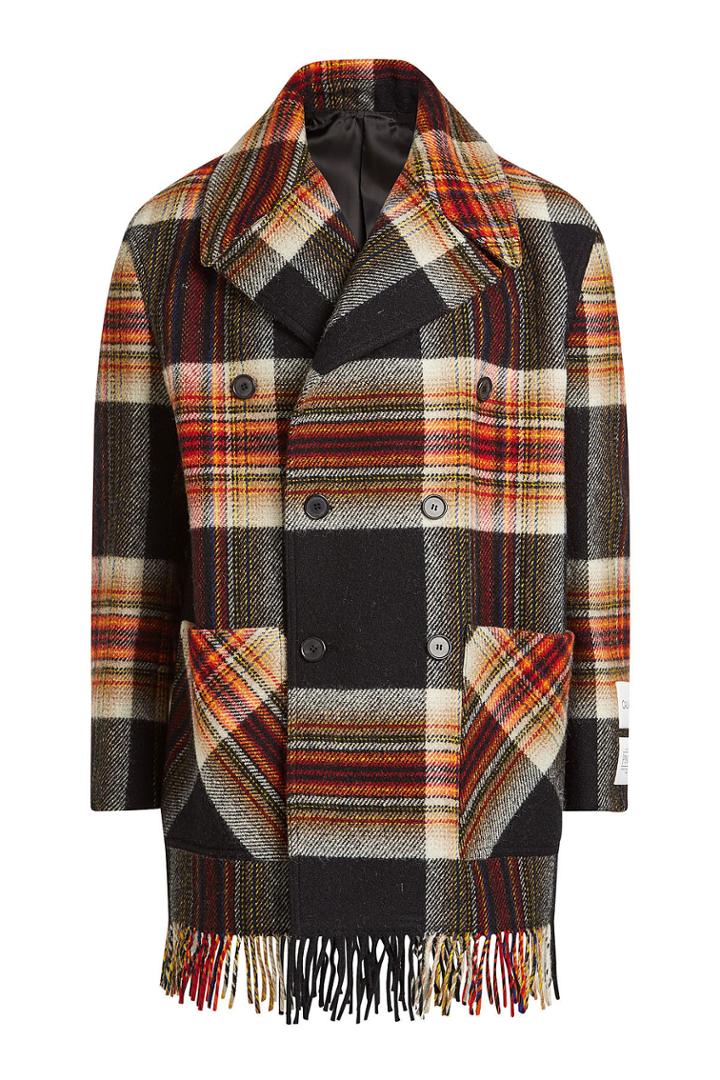 Calvin Klein 205w39nyc Calvin Klein 205w39nyc Printed Wool Jacket With Fringed Hem