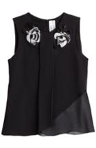 Prabal Gurung Silk Top With Embellishment