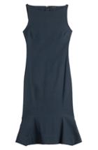 Donna Karan New York Linen Blend Dress With Ruffled Hem