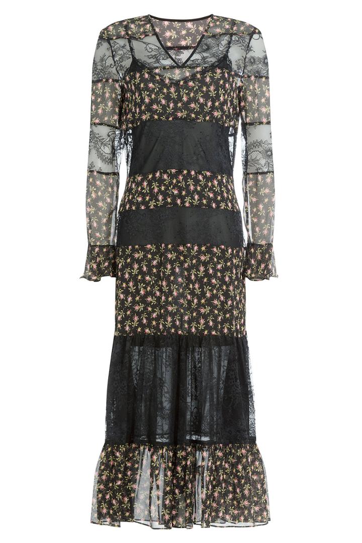 Philosophy Di Lorenzo Serafini Philosophy Di Lorenzo Serafini Printed Silk Dress With Lace - Multicolor