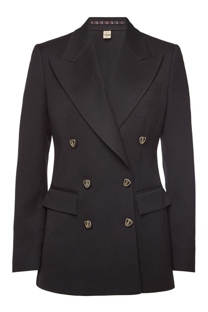 Burberry Burberry Patterdale Wool Blazer With Silk