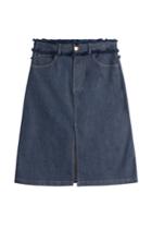 See By Chloé See By Chloé Jean Skirt With Fringed Waistband - Blue