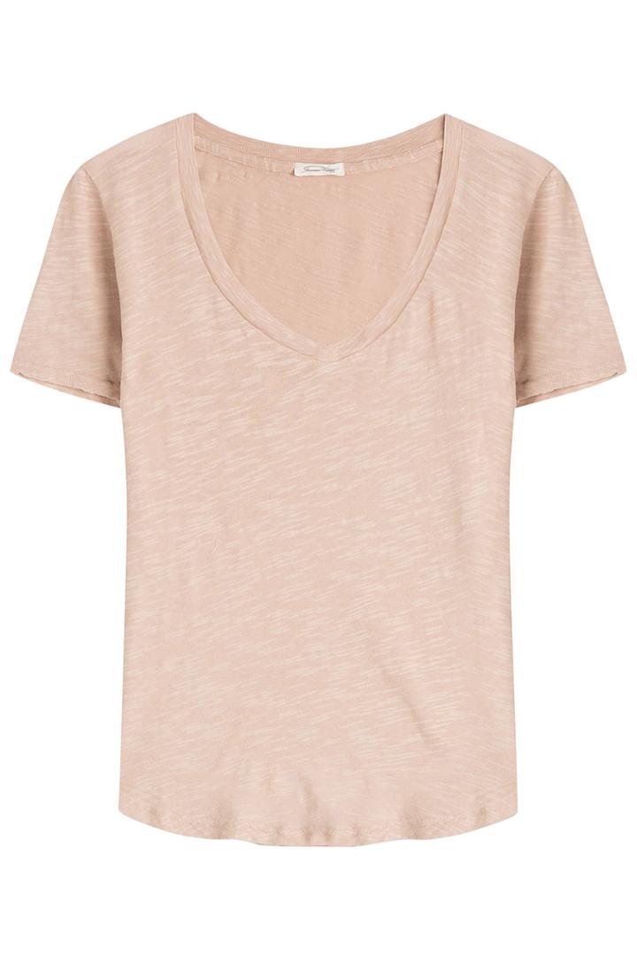 American Vintage American Vintage Cotton T-shirt With V-neckline