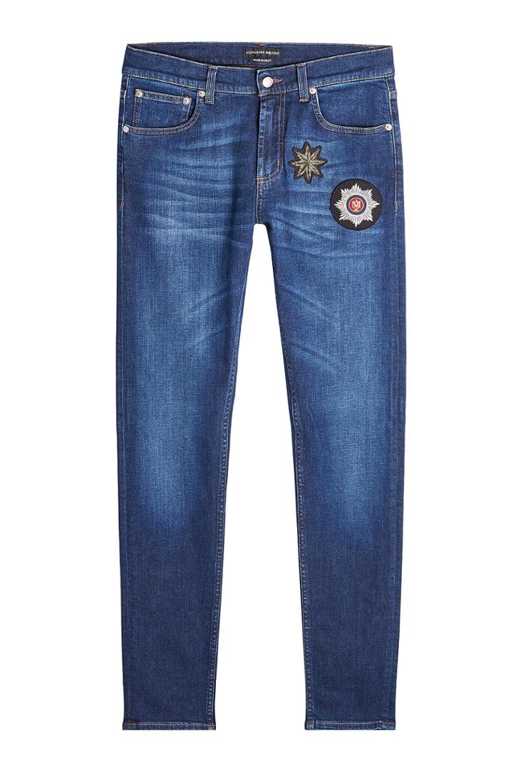 Alexander Mcqueen Alexander Mcqueen Skinny Jeans With Embellished Patches