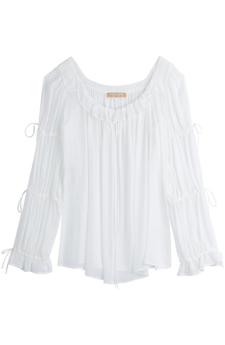 Michael Kors Crepe Peasant Blouse
