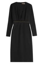 Roberto Cavalli Wool Dress With Lace And Stud Embellishments