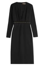 Roberto Cavalli Wool Dress With Lace And Stud Embellishments