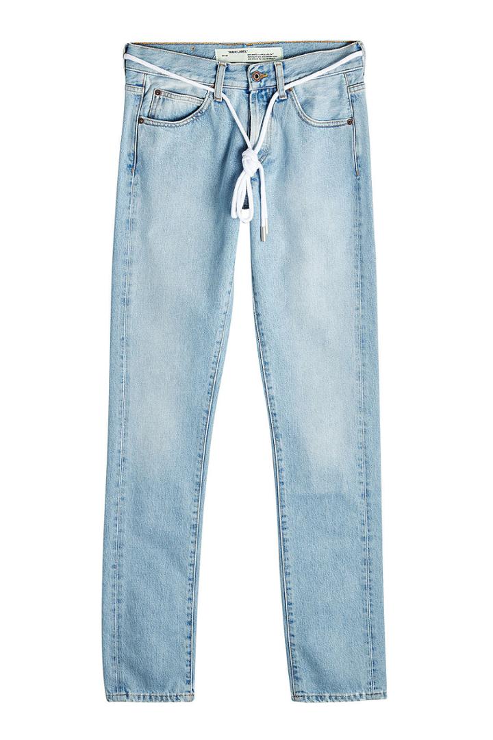 Off White Off White Jeans With Tie Belt