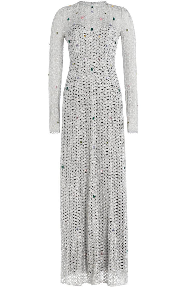 Missoni Embellished Floor Length Crochet Knit Gown