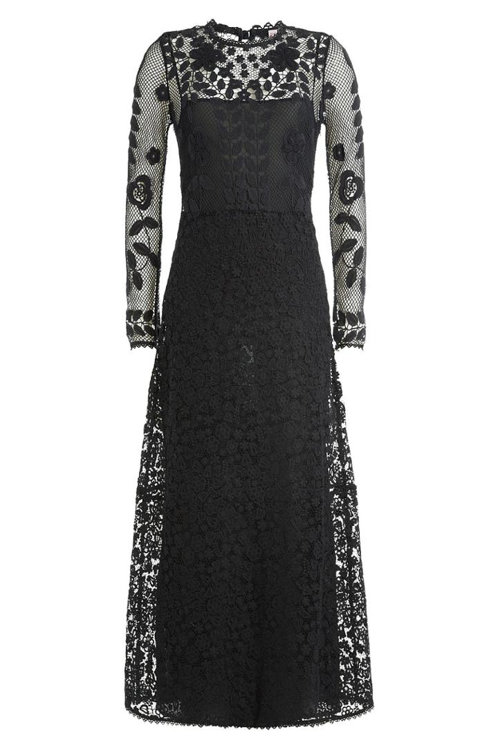 R.e.d. Valentino R.e.d. Valentino Floor Length Dress With Embroidered Overlay