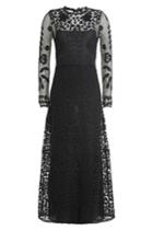 R.e.d. Valentino R.e.d. Valentino Floor Length Dress With Embroidered Overlay