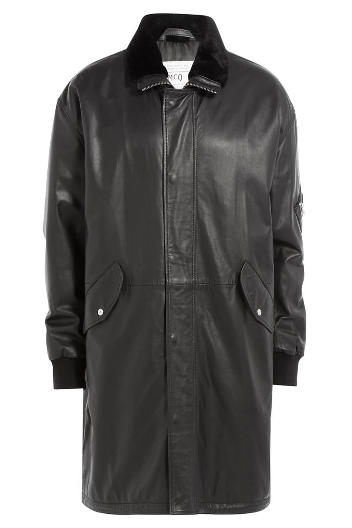 Mcq Alexander Mcqueen Mcq Alexander Mcqueen Leather Coat - Black