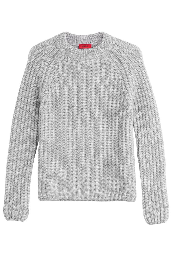 Hugo Hugo Knit Pullover With Alpaca And Wool - Grey