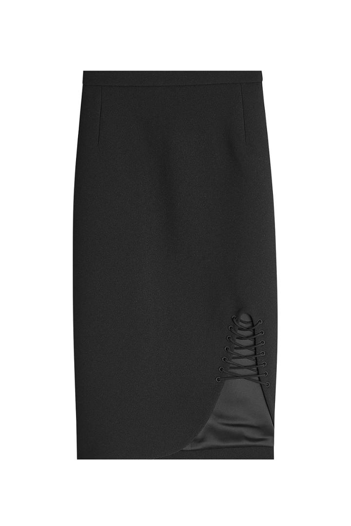 Alexander Wang Alexander Wang Pencil Skirt With Lace-up Detail - Black