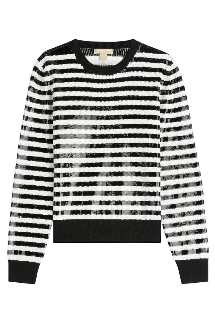 Michael Kors Michael Kors Striped Wool Pullover With Sequins