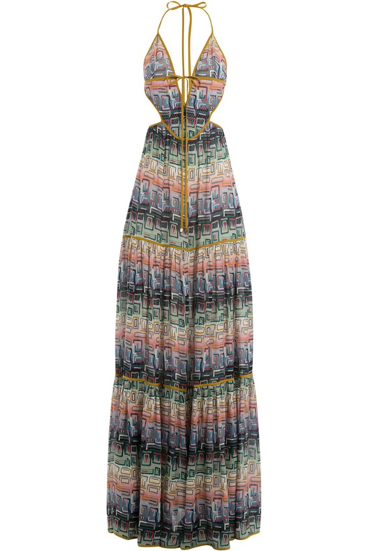 Dsquared2 Dsquared2 Printed Silk Maxi Dress - Multicolor