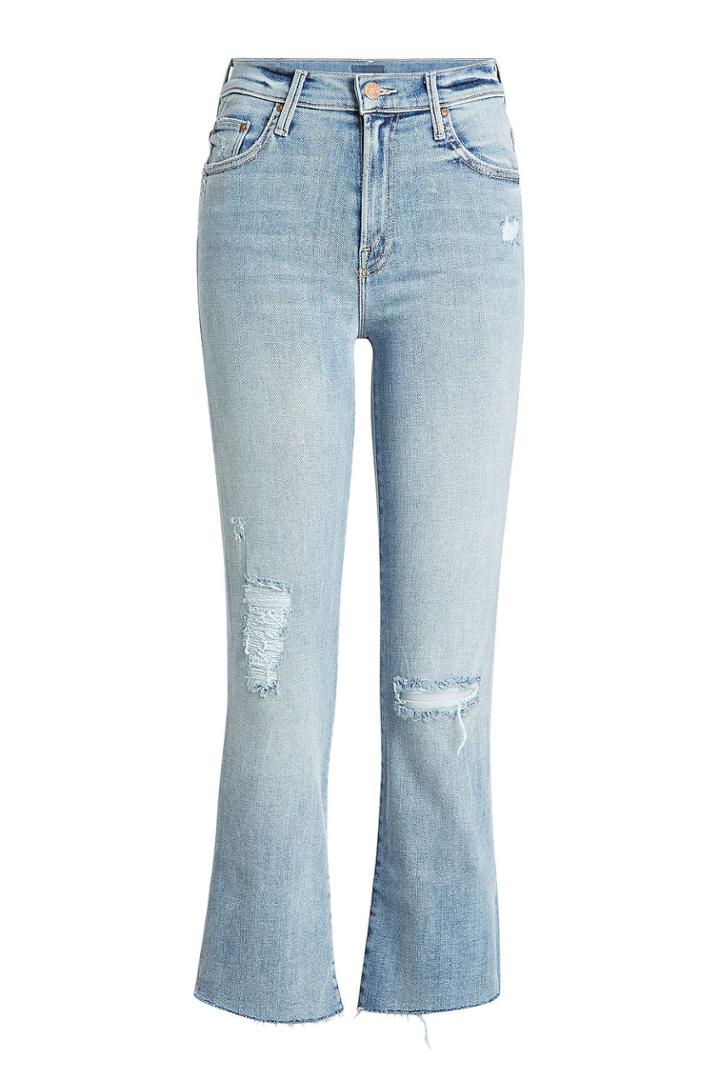 Mother Mother Cropped Distressed Jeans