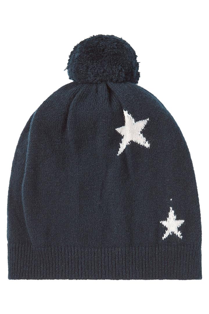 Chinti & Parker Chinti & Parker Cashmere Bobble Hat - Blue