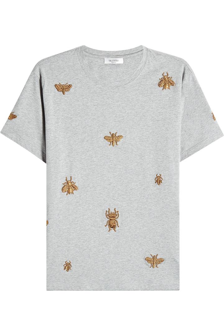 Valentino Valentino Embellished Cotton T-shirt