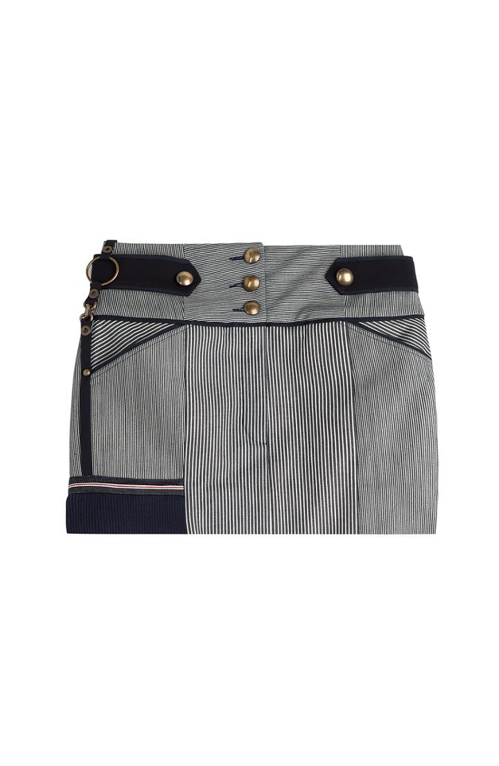 Anthony Vaccarello Pinstriped Cotton Mini Skirt