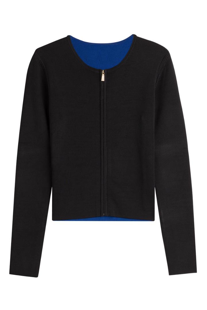 Jason Wu Jason Wu Zipped Knit Jacket - Black