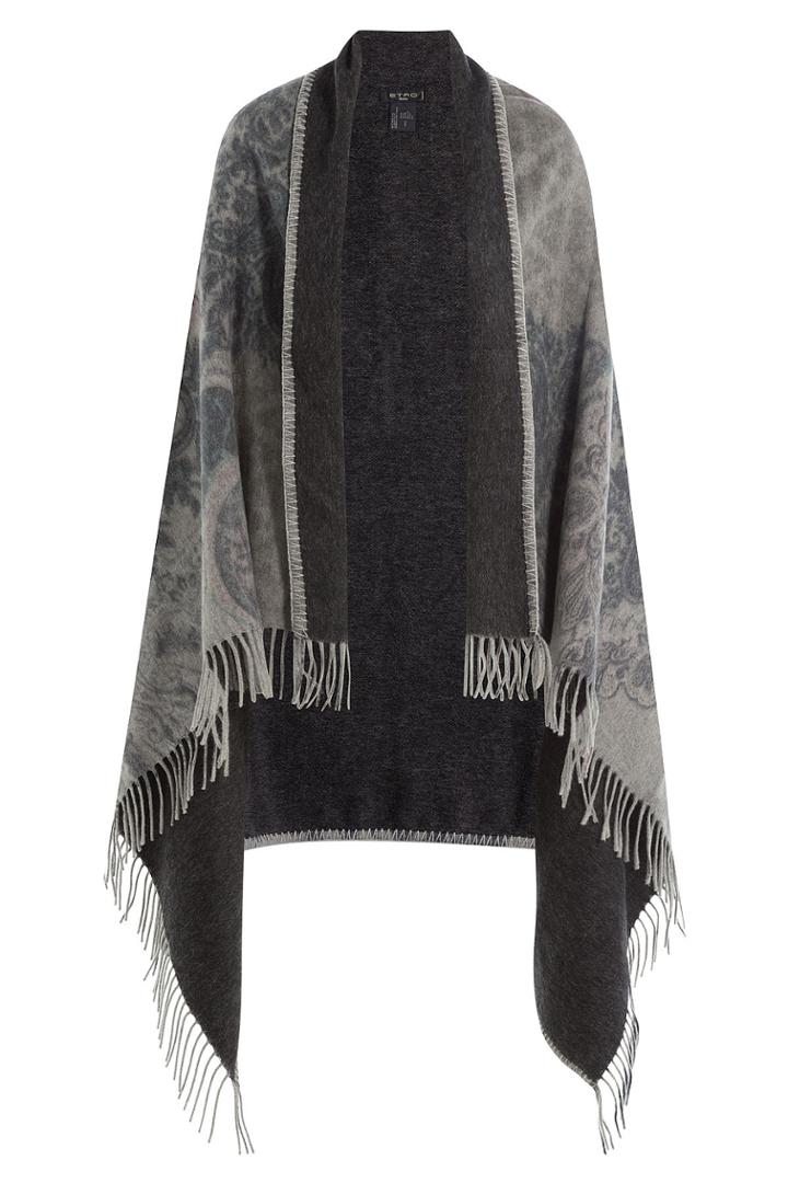 Etro Etro Wool Cape With Fringe - Multicolor