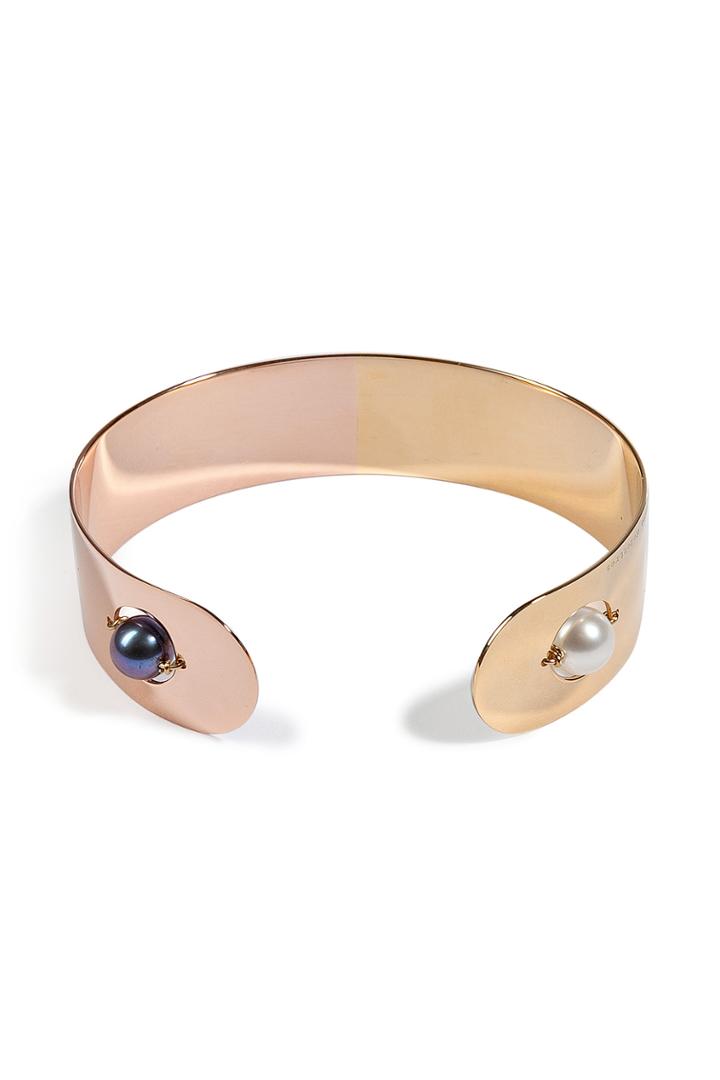 Delfina Delettrez Delfina Delettrez Pink And Gold Plated Little Roll In Stone Cuff