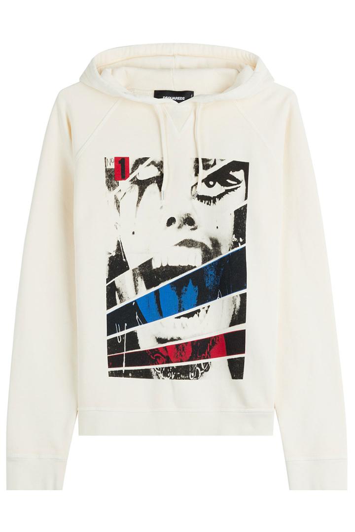 Dsquared2 Dsquared2 Printed Cotton Hoody - Beige