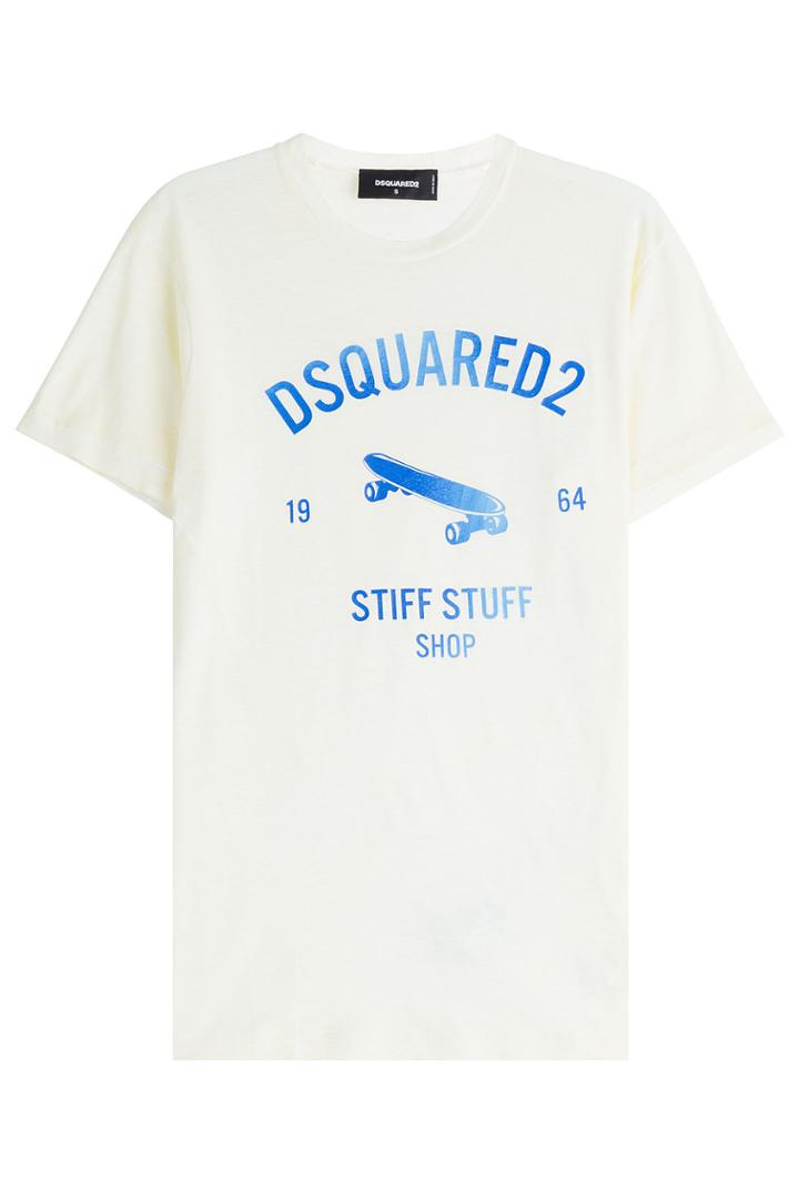 Dsquared2 Dsquared2 Printed Cotton T-shirt With Linen - Yellow