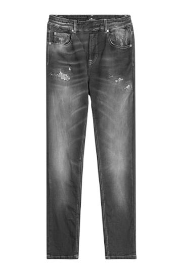 Seven For All Mankind Seven For All Mankind Distressed Skinny Jeans - Black