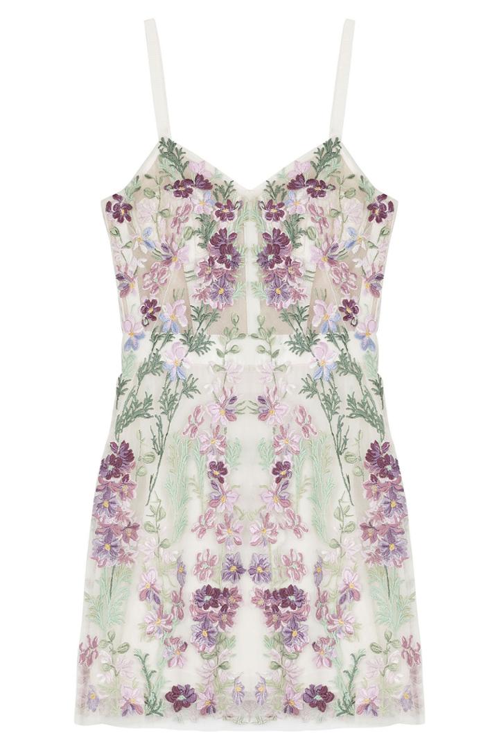 Alexander Mcqueen Alexander Mcqueen Embroidered Mini Dress - Multicolored