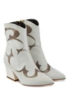 Tibi Tibi Felix Leather Ankle Boots With Patent Trims