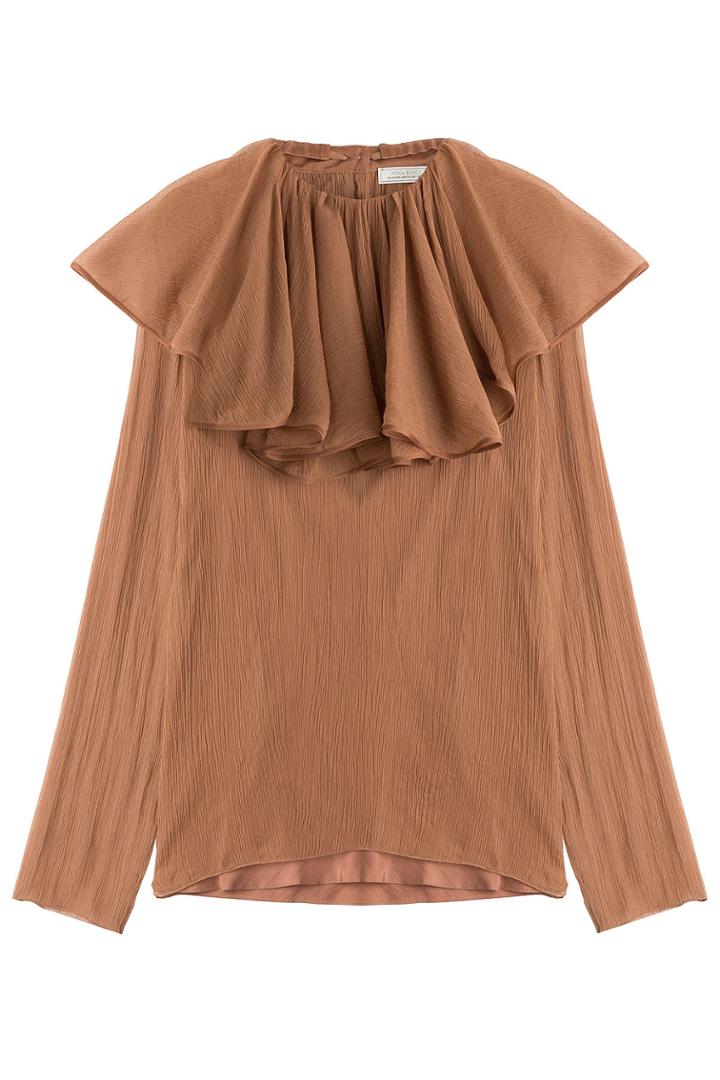 Nina Ricci Nina Ricci Silk Crepe Blouse With Ruffled Collar