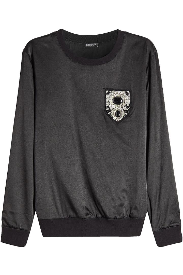 Balmain Balmain Silk Top With Embellishment