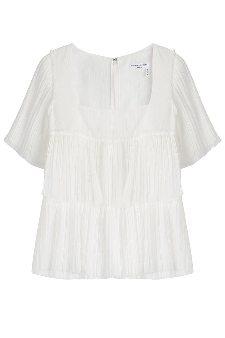 Sonia Rykiel Sonia Rykiel Pleated Cotton Blouse - White