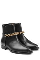 Burberry Shoes & Accessories Burberry Shoes & Accessories Leather Ankle Boots With Chain Embellishment - Black