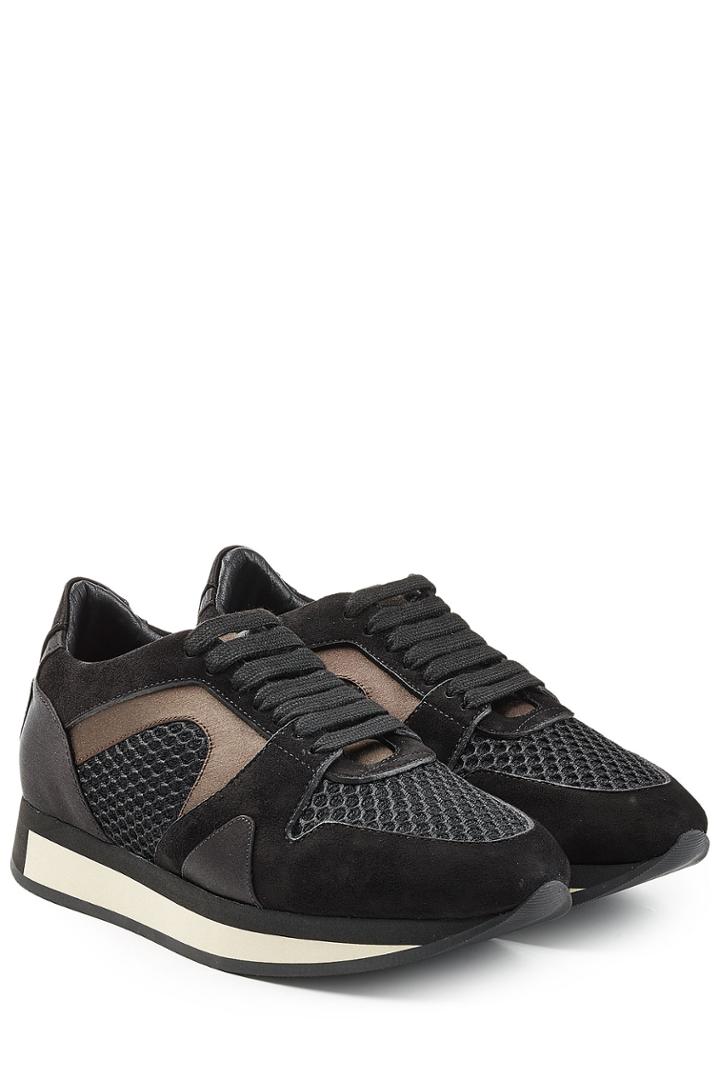 Burberry Shoes & Accessories Burberry Shoes & Accessories Sneakers With Suede And Silk - Black