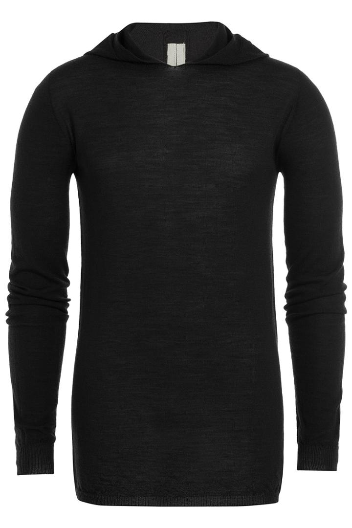 Rick Owens Men Rick Owens Men Virgin Wool Pullover With Hood - None