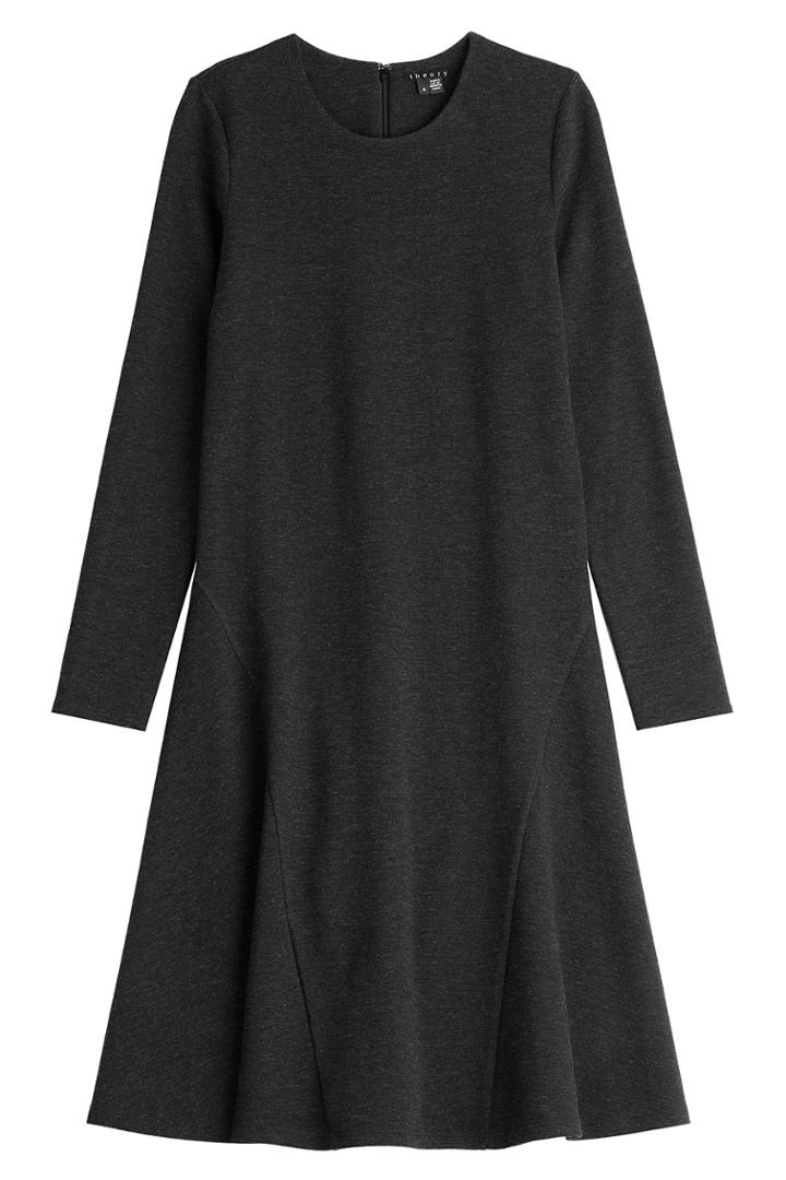 Theory Theory Flared Dress With Virgin Wool - Grey