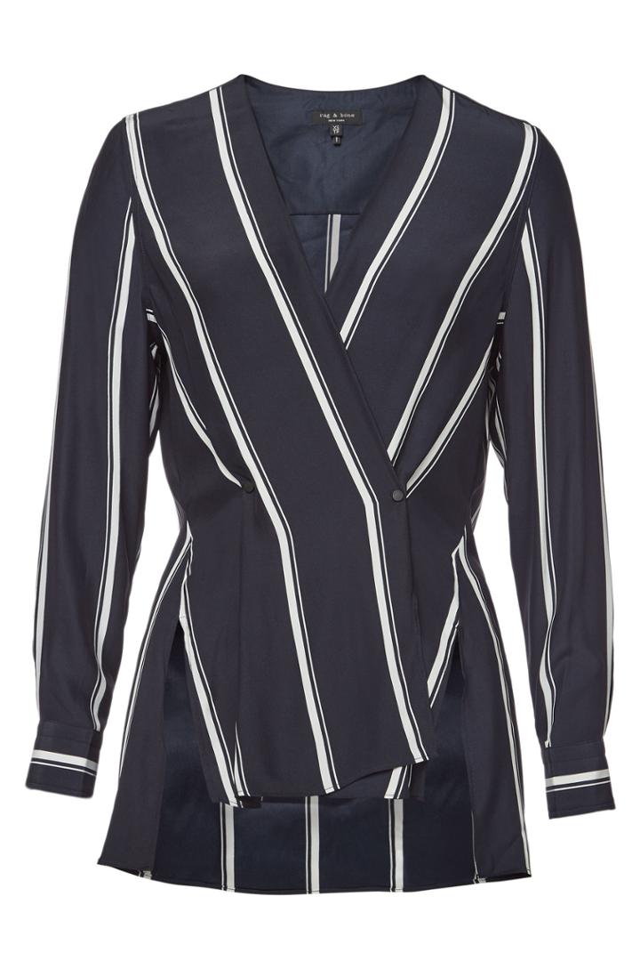 Rag & Bone Rag & Bone Debbie Striped Silk Top