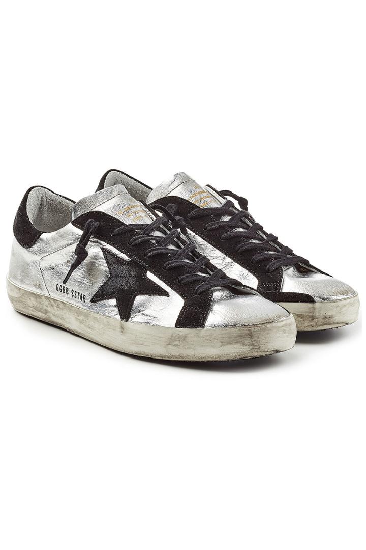 Golden Goose Deluxe Brand Golden Goose Deluxe Brand Super Star Metallic Leather Sneakers
