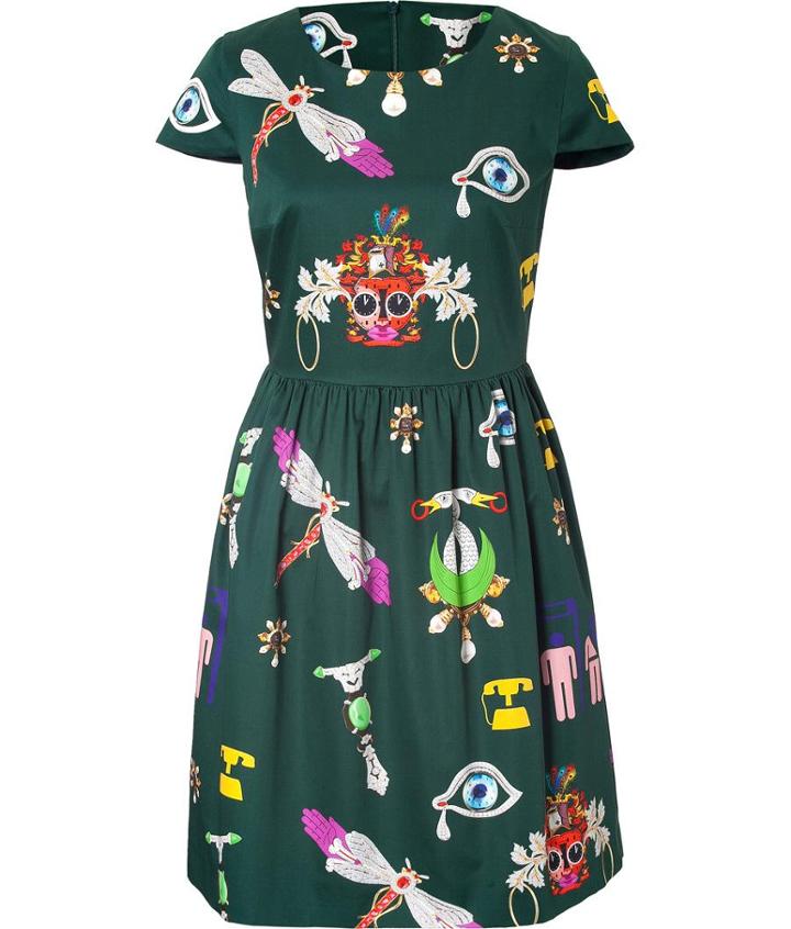 Mary Katrantzou Cotton Printed Sheath Dress